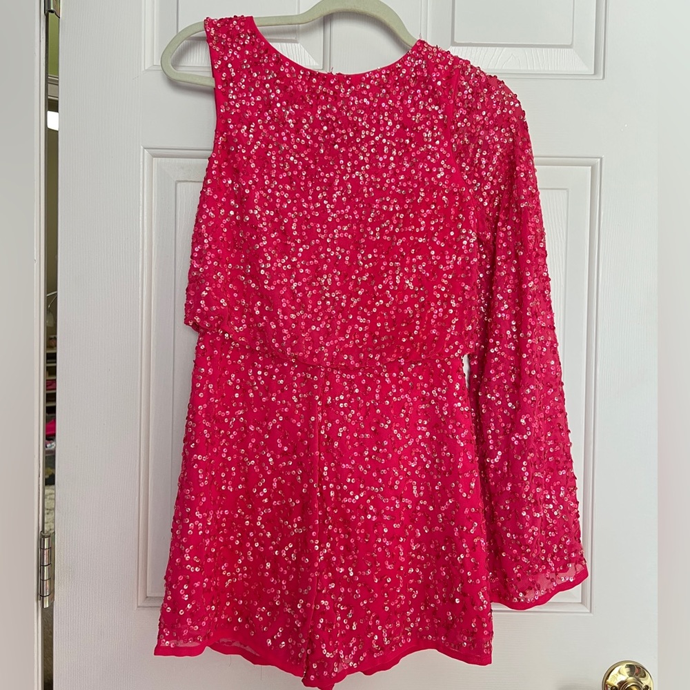 ASOS pink sequin romper